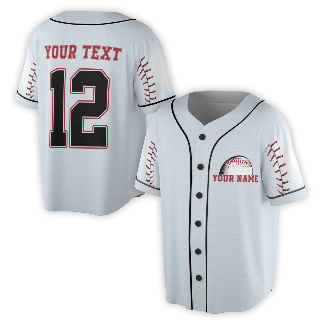 Custom Name I Love Baseball Custom Number Baseball Jersey S-5XL