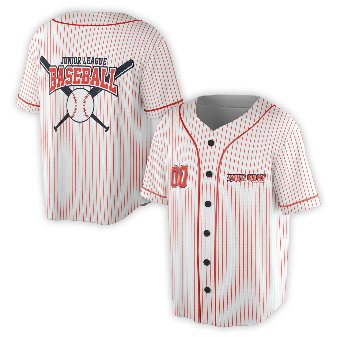 Custom Name Number Junior League Baseball Lover Gift Baseball Jersey S-5XL