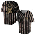 Custom Camo Black-Old Gold Salute To Service American Flag 3D Baseball Jersey S-5XL
