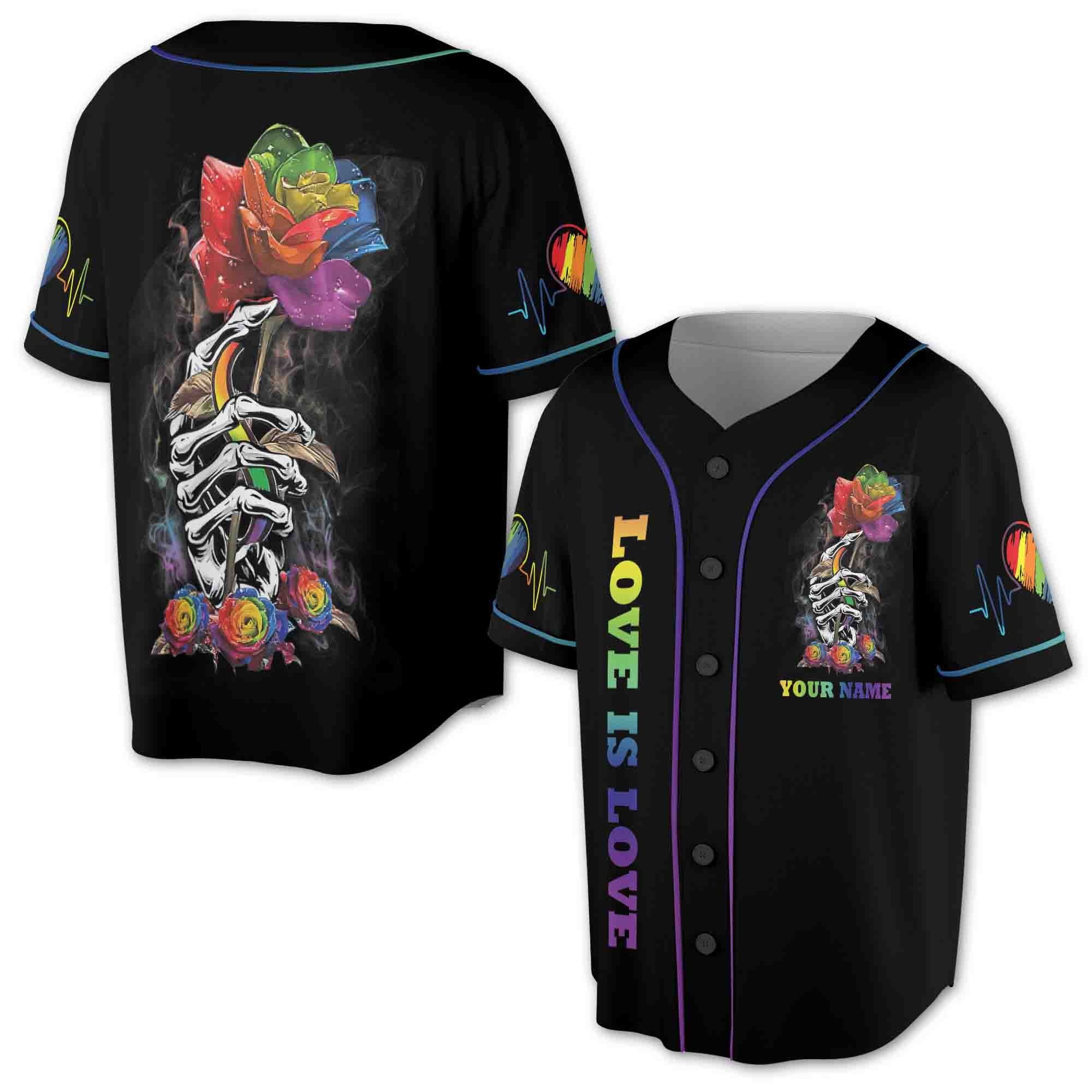 LGBT Love Is Love Baseball Shirt 3D Baseball Jersey Size S-5XL