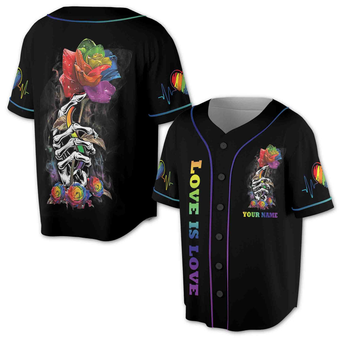 LGBT Love Is Love Baseball Shirt 3D Baseball Jersey Size S-5XL
