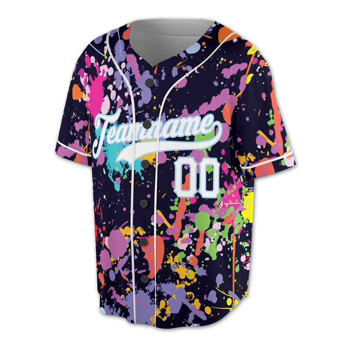 Custom Name and Team Nam Splashes Graffiti Pattern 3D Baseball Jersey Size S-5XL