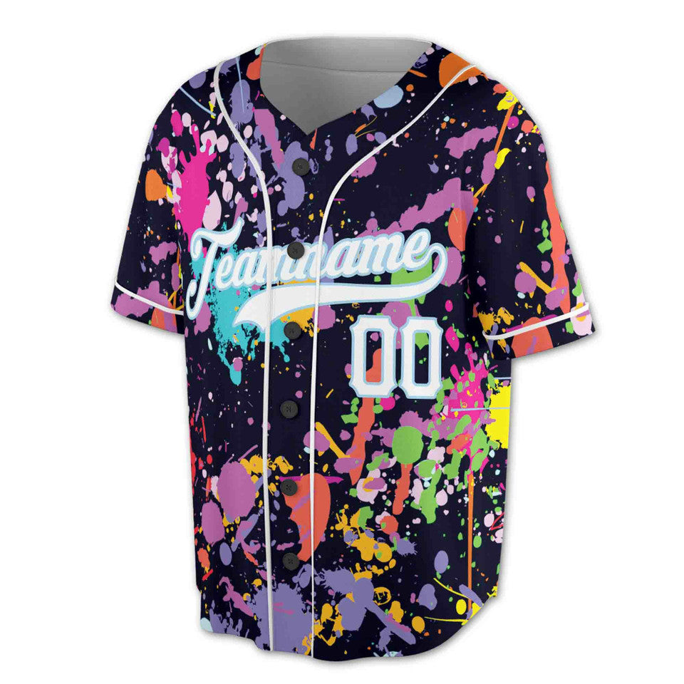 Custom Name Team Graffiti Pattern 3D Baseball Jersey S-5XL
