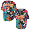 Graffiti Pattern Custom Teamname Name and Number 3D Baseball Jersey Size S-5XL