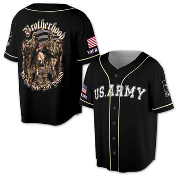 US Army Brotherhood No One Gets Left Behind 3D Baseball Jersey Size S-5XL