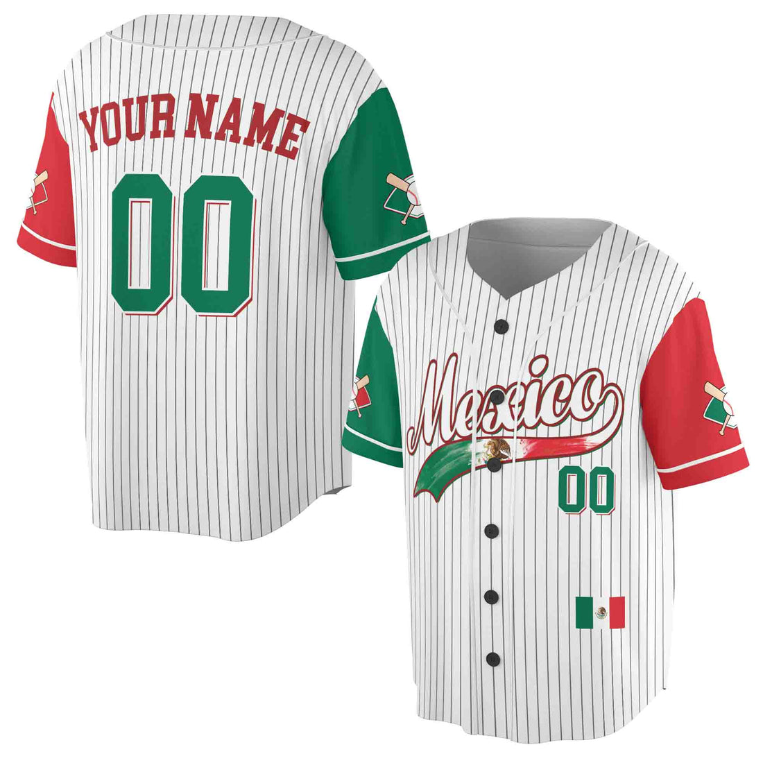 Personalized Mexico Baseball Lover Baseball Jersey S-5XL