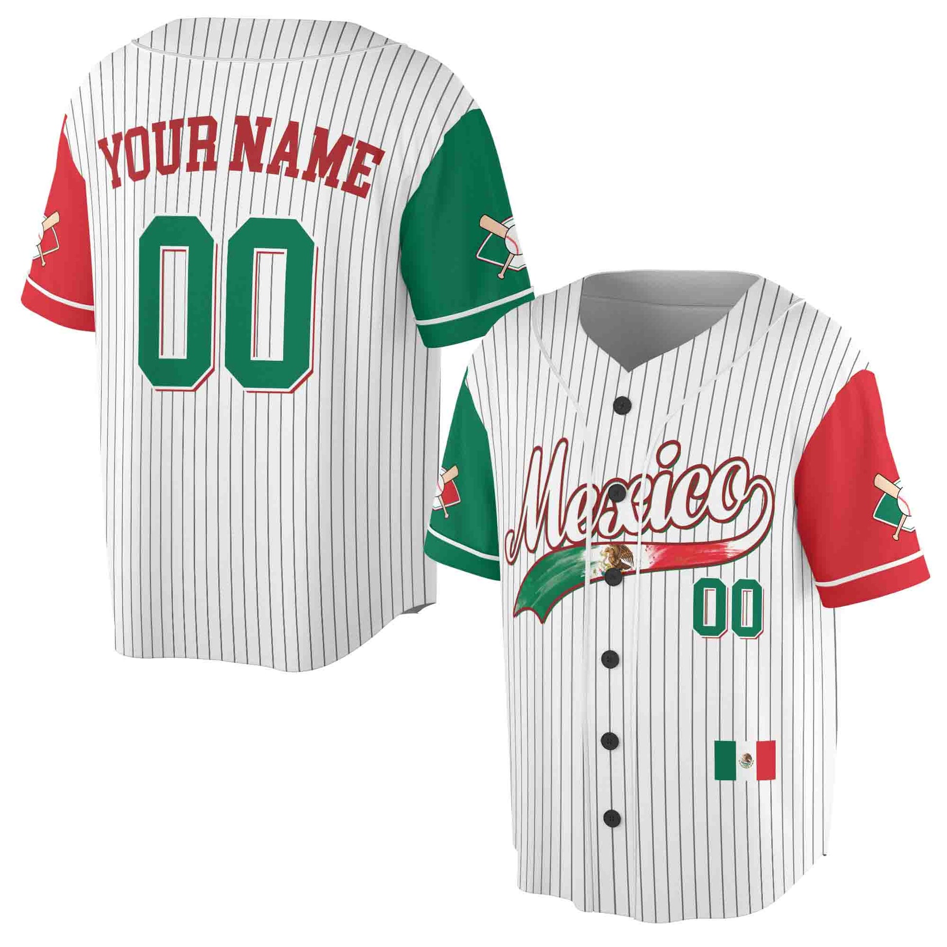 Personalized Mexico Baseball Lover Baseball Jersey S-5XL