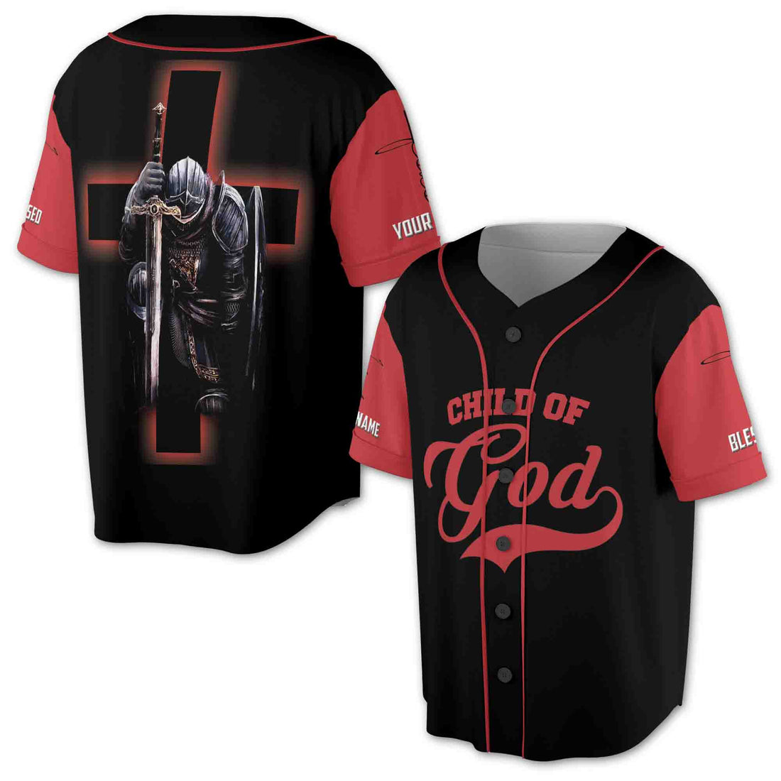 Baseball Tee Jesus - The warrior The child of God Baseball Jersey S-5XL