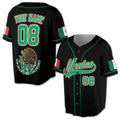 Personalized Name Mexico Flag 3D All Over Print Baseball Jersey Shirt Size S-5XL