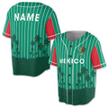 Mexico Flag Custom Personalized Name 3D All Over Print Baseball Jersey Shirt Size S-5XL