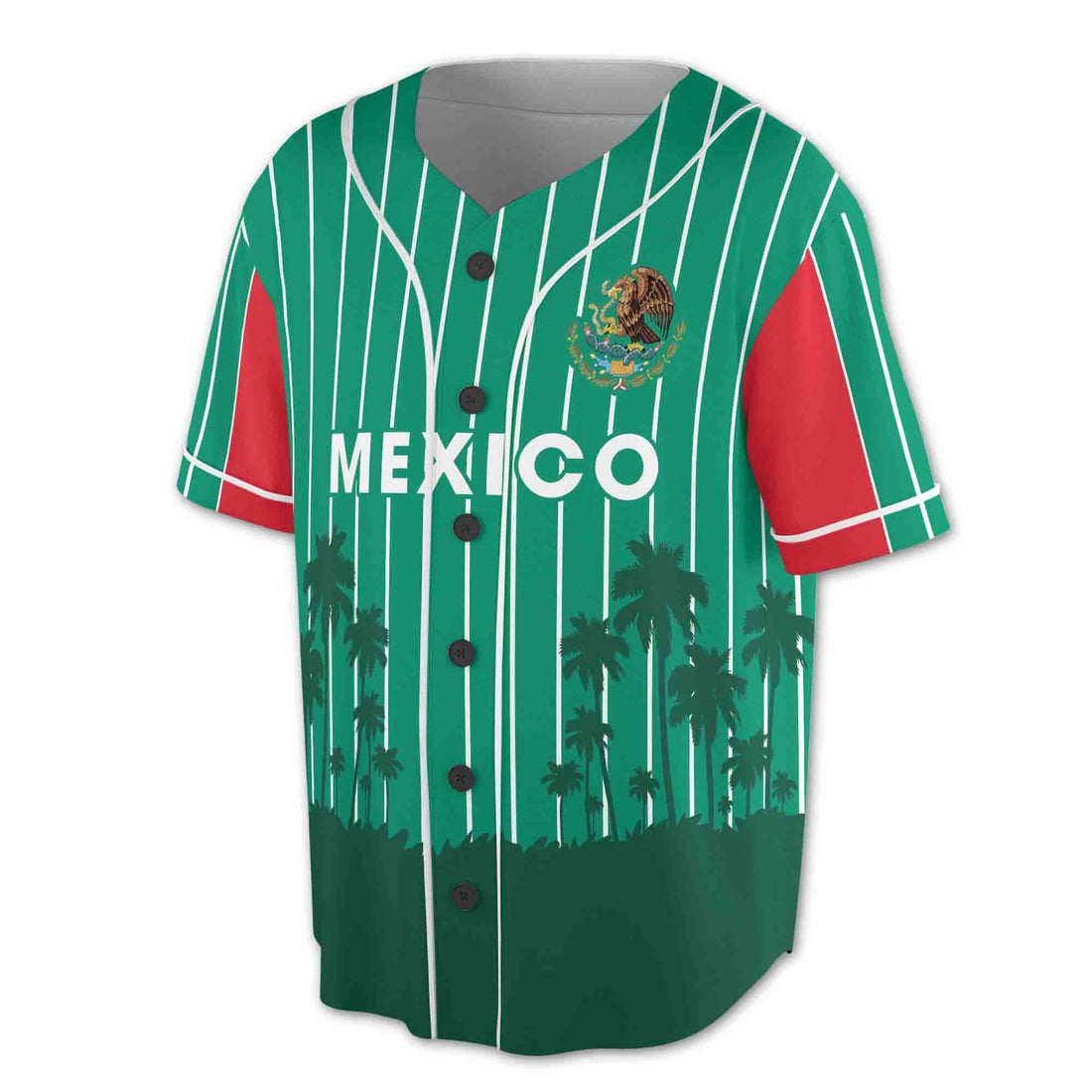 Mexico Flag Custom Personalized Name 3D All Over Print Baseball Jersey Shirt Size S-5XL