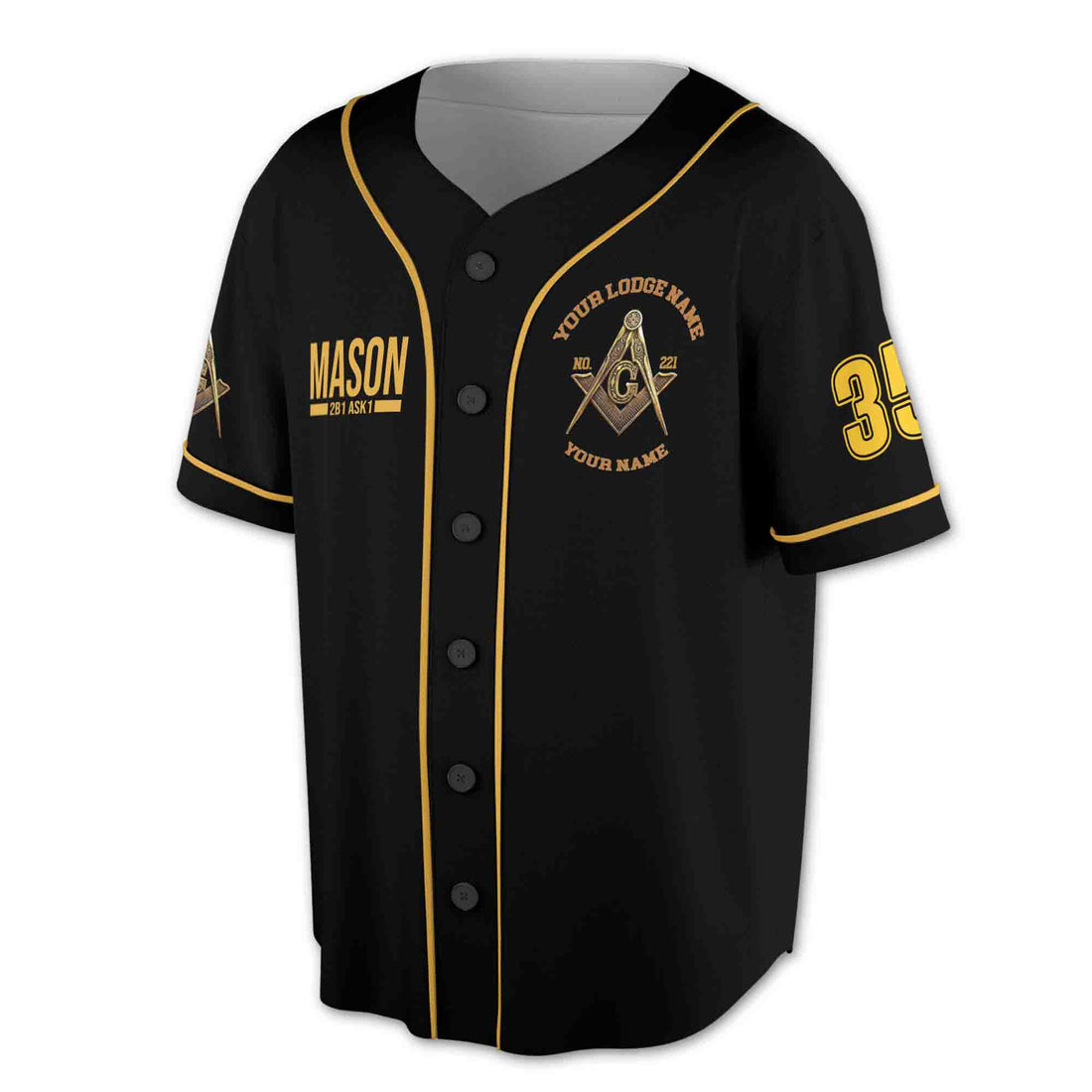 Custom Name Lodge Freemasonry 2B1 Ask1 Mason 3D Baseball Jersey Size S-5XL