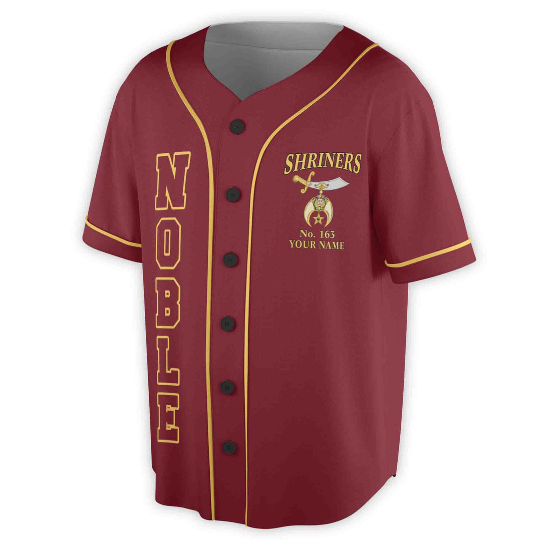Custom Name Number Temple Shriners Noble Freemason Baseball Jersey S-5XL