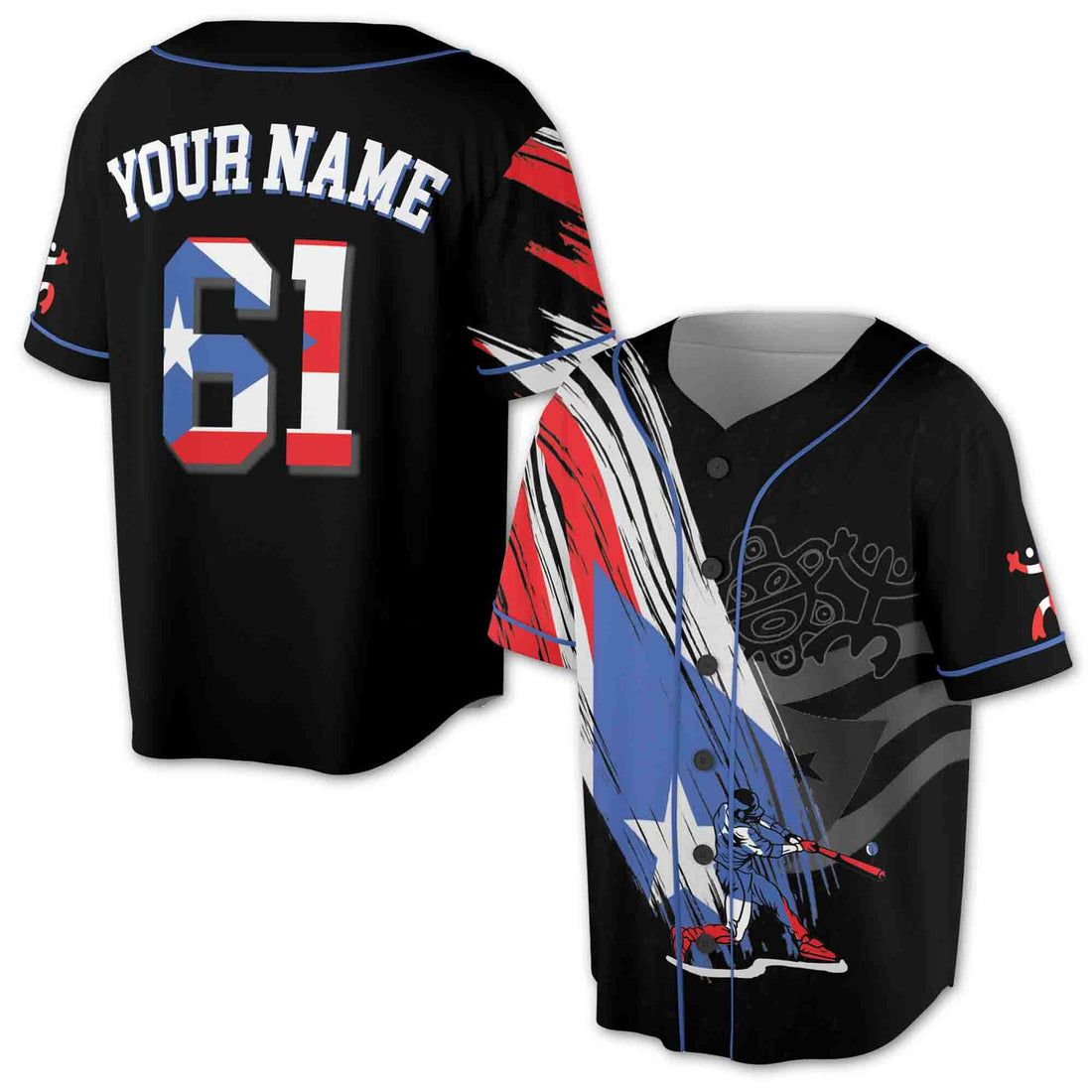 Personalized Puerto Rico Frog 3D Baseball Jersey k1 S-5XL
