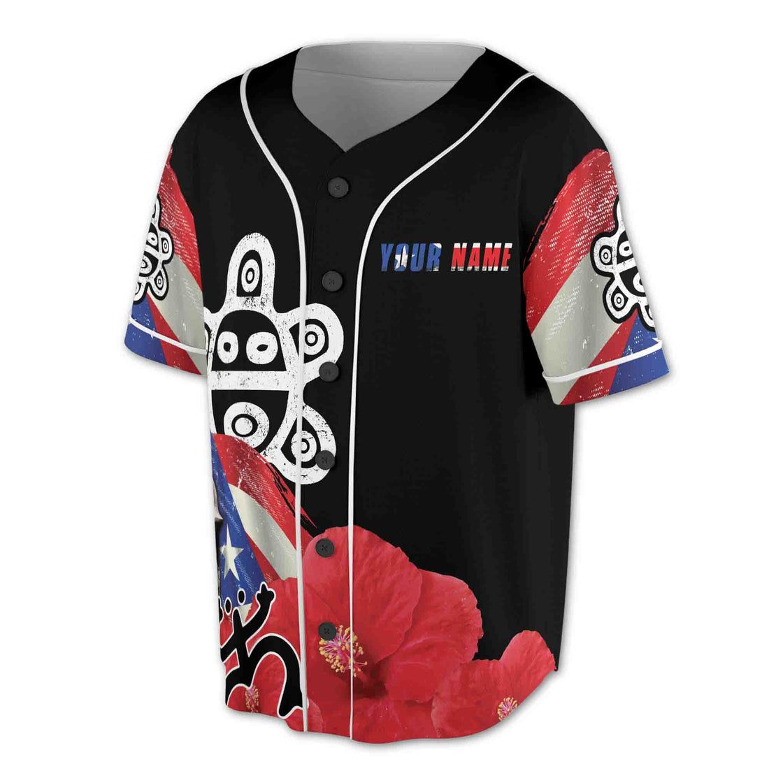 Custom Name Patriotic Puerto Rico Puerto Rican Symbol Baseball Jersey S-5XL