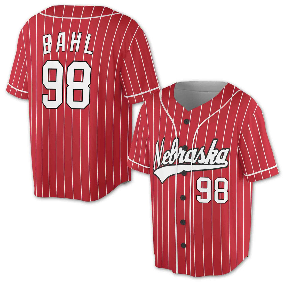 Custom White Red Pinstriped Baseball Jersey S-5XL