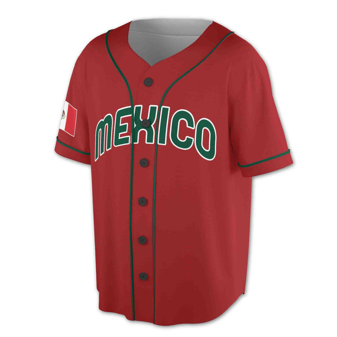 Red Mexico Baseball Sports Custom Name 3D Baseball Jersey S-5XL