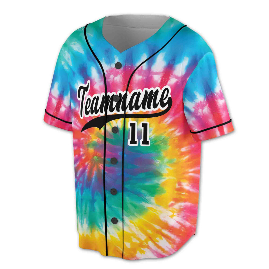 Custom Tie Dye Colorful Rainbow Gift for Team 3D Baseball Jersey Size S-5XL