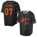 Custom Black Orange 3D All Over Print Baseball Jersey Shirt Size S-5XL