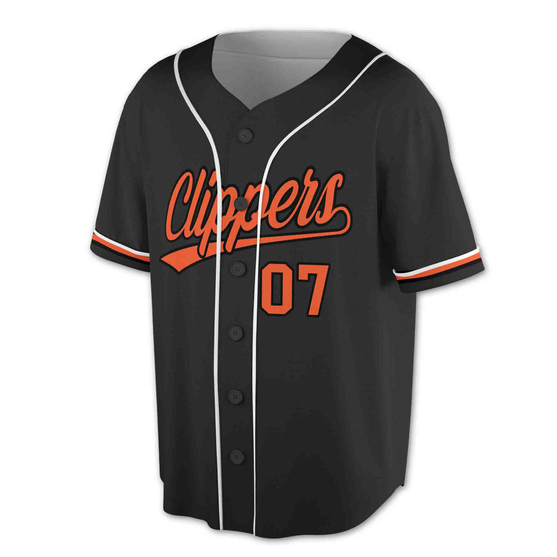 Custom Black Orange 3D All Over Print Baseball Jersey Shirt Size S-5XL