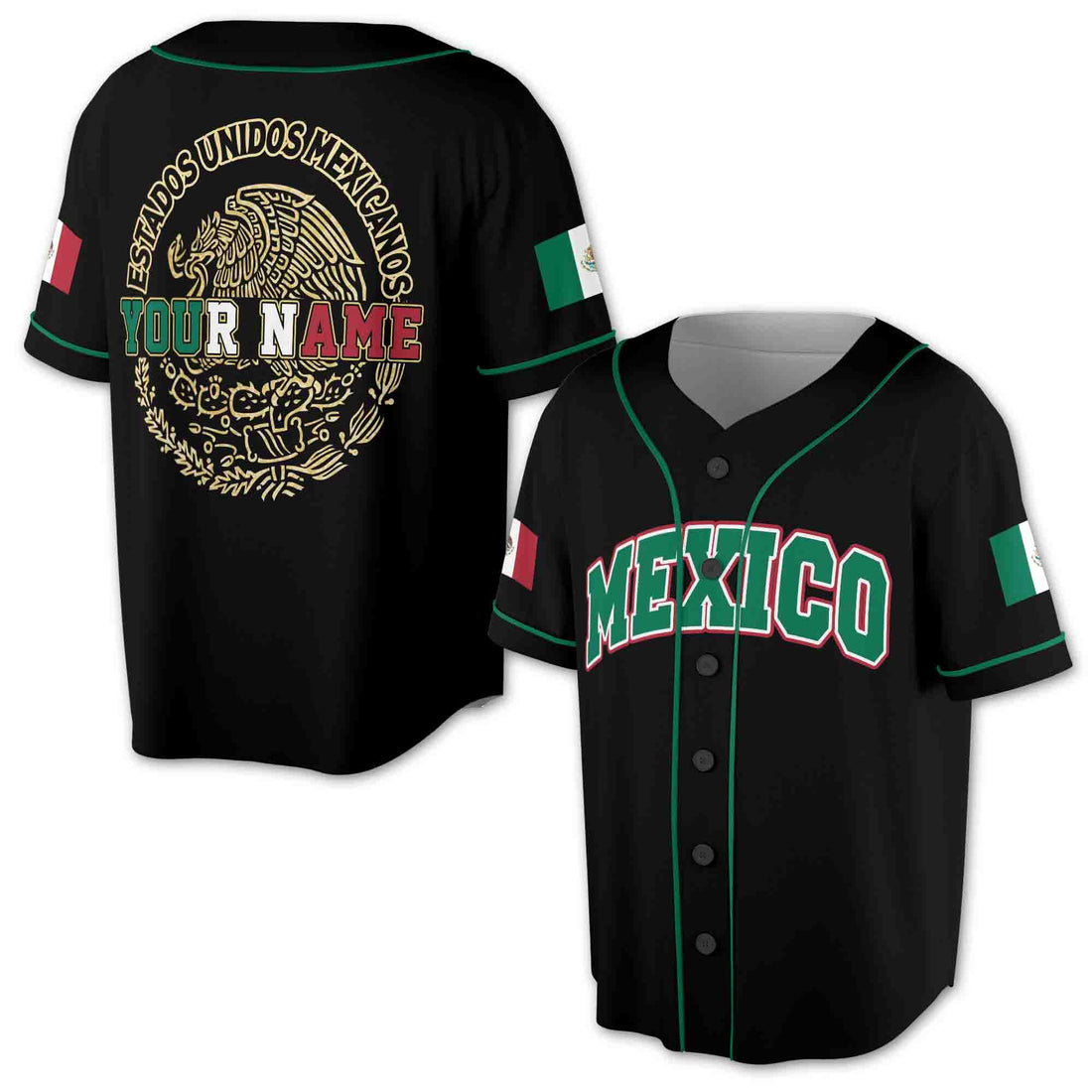 Personalization Mexico Mexican Eagle 3D Baseball Jersey S-5XL