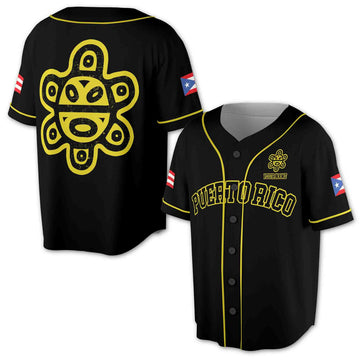 Custom Taino Sun Puerto Rico Custom Name Baseball Jersey S-5XL