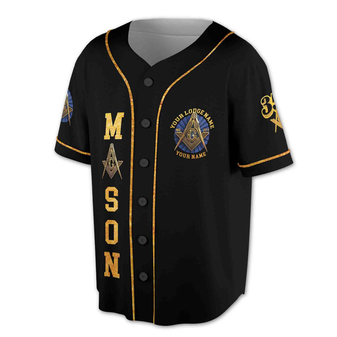 Freemason Symbol Custom Name Lodge Name Number 3D Baseball Jersey Size S-5XL