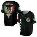 Personalized Name Aztec Eagle Mexico 3D All Over Printed Baseball Jersey Shirt Size S-5XL