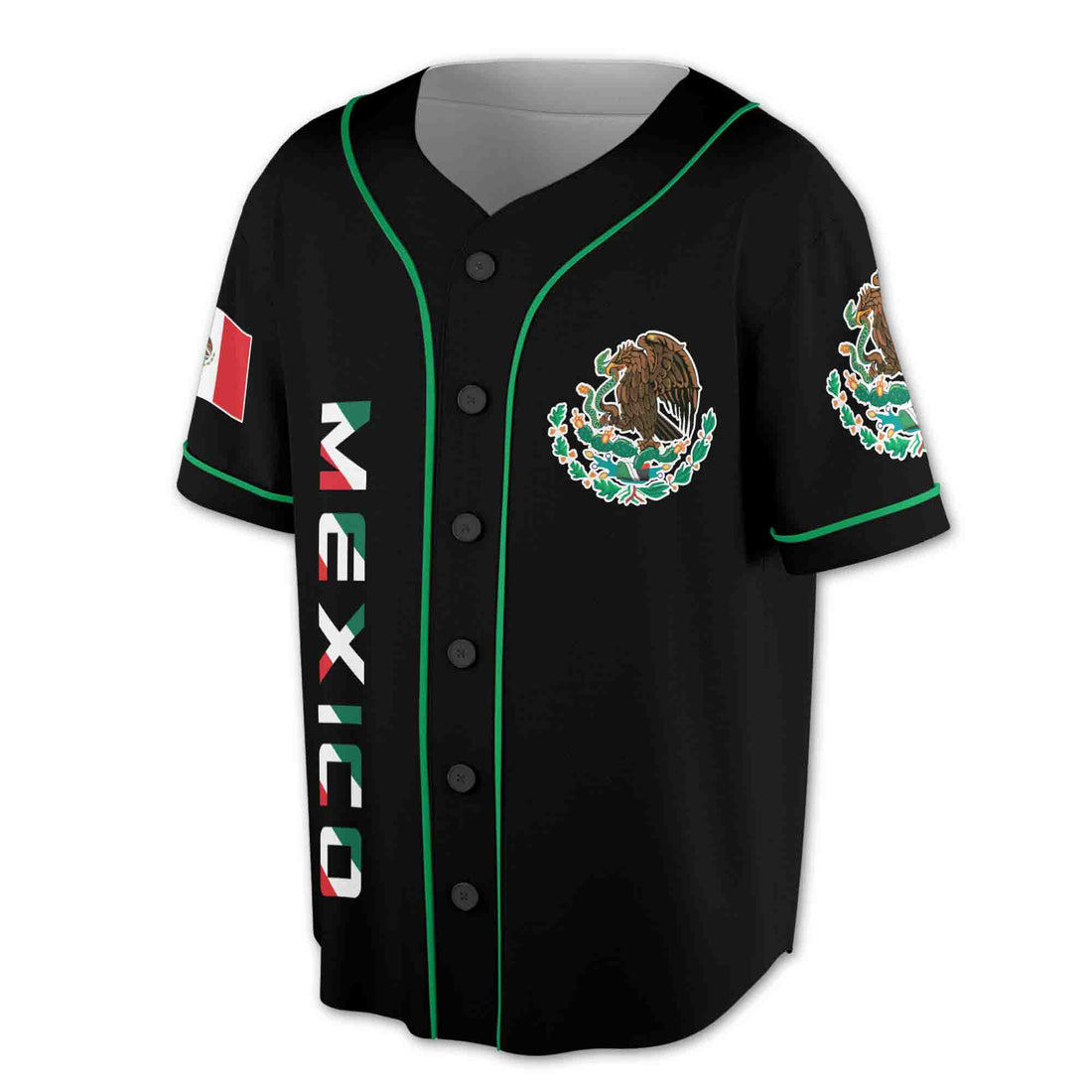 Personalized Name Aztec Eagle Mexico 3D All Over Printed Baseball Jersey Shirt Size S-5XL