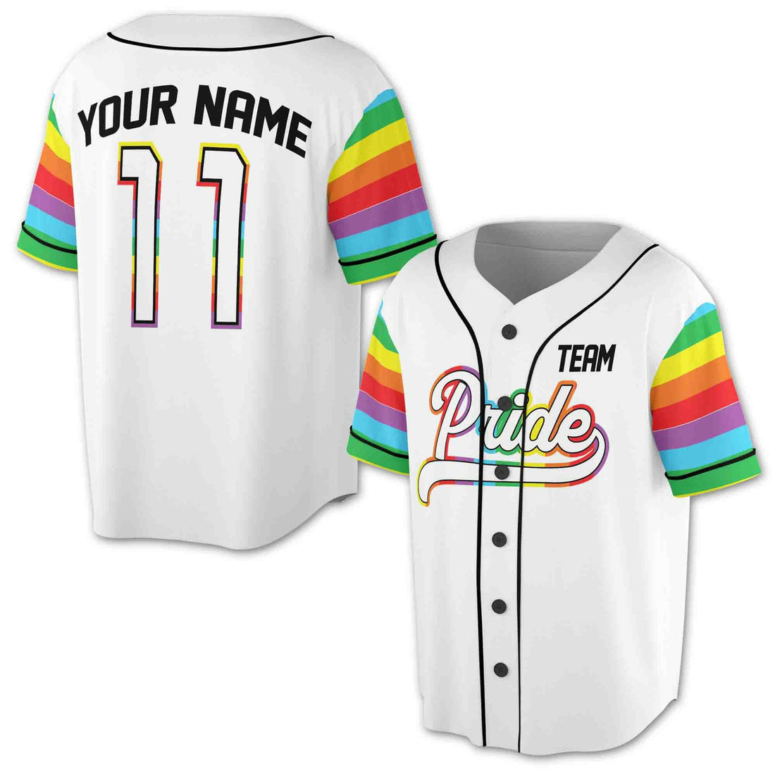 Personalized LGBT Pride Baseball Tee 3D Jersey Baseball Jersey S-5XL