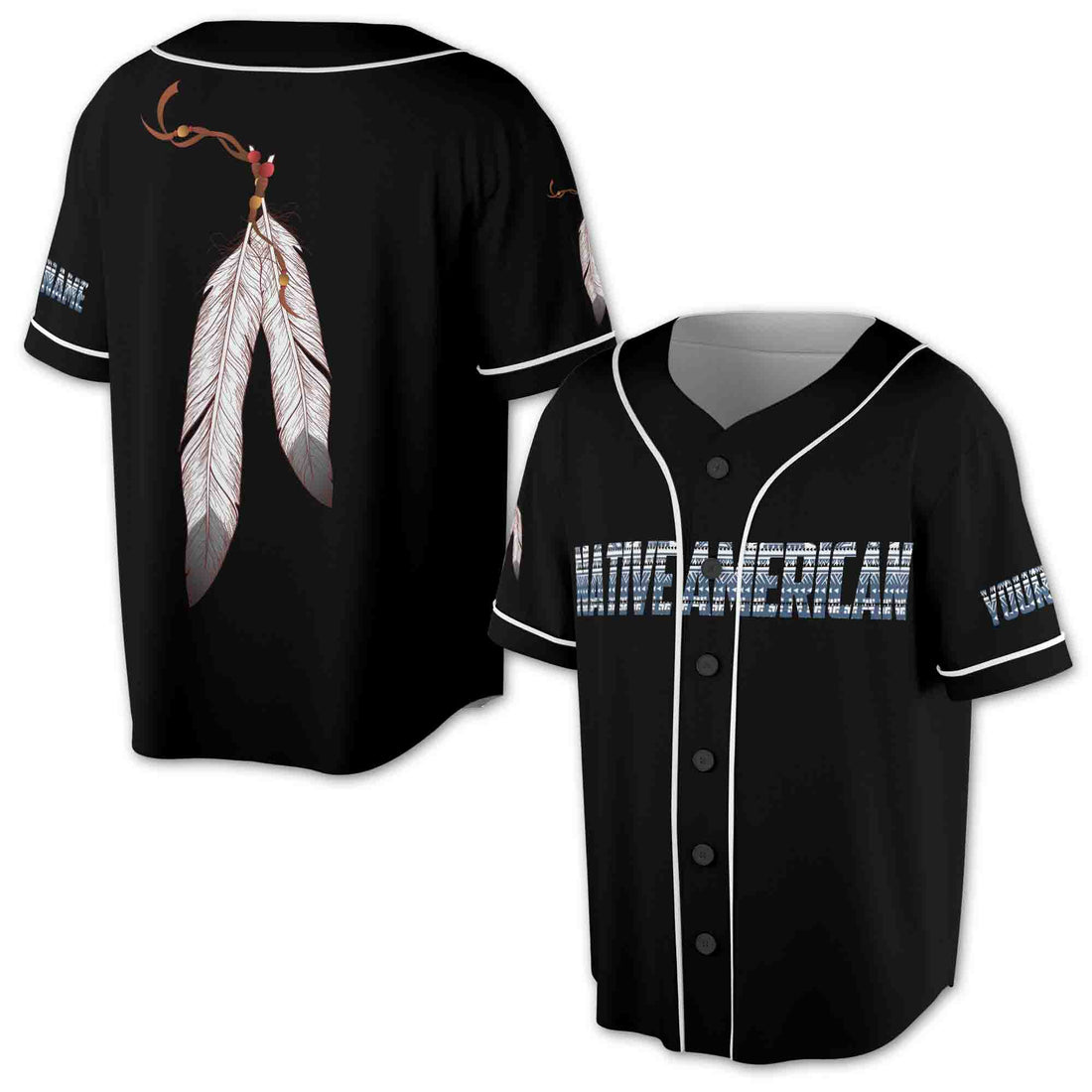 Leather Prayer Native American Symbol Indigenous 3D Baseball Jersey Size S-5XL
