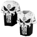 Black White Norse Compass Punisher Viking Custom Baseball Jersey S-5XL