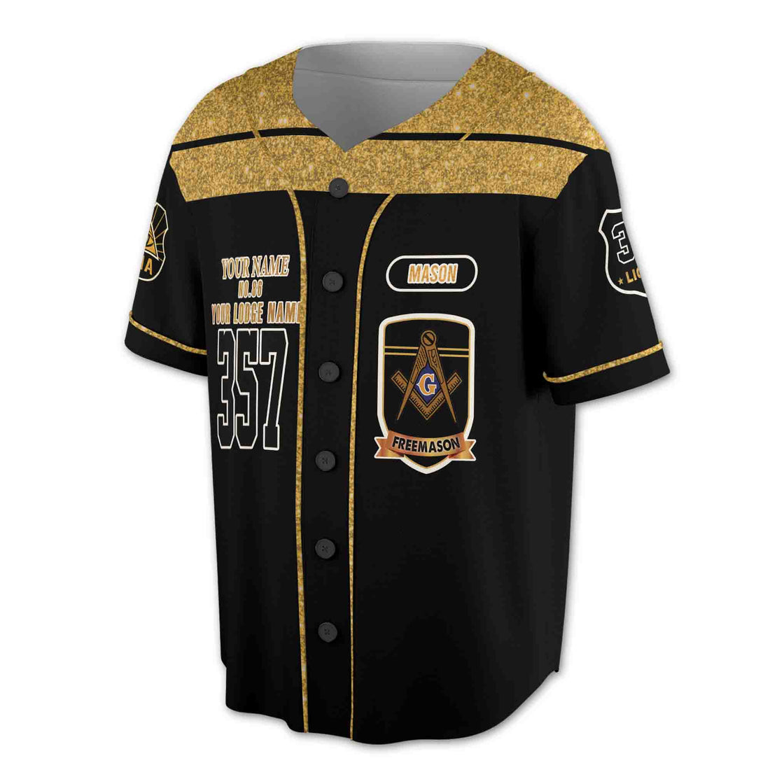 Mason Personalized Lodge name 357 3D Baseball Jersey Size S-5XL