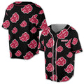 Black and Red Flying Cloud Baseball Jersey Shirt Size S-5XL