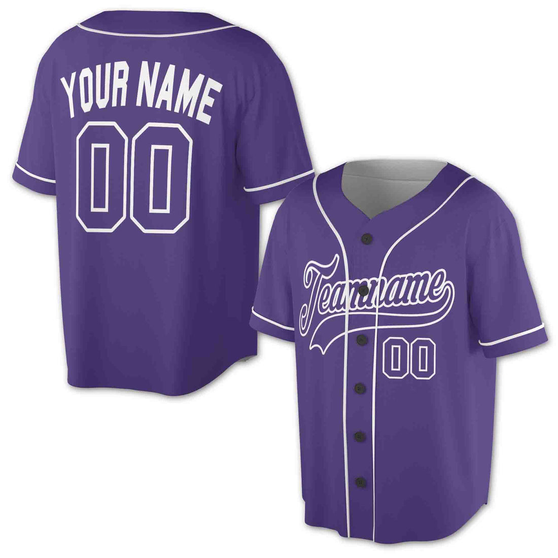 Custom Team Name Purple Baseball Jersey Shirt Size S-5XL