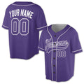 Custom Team Name Purple Baseball Jersey Shirt Size S-5XL
