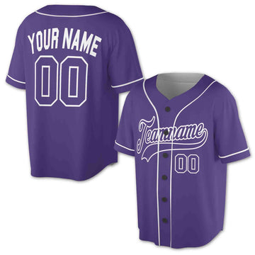 Custom Team Name Purple Baseball Jersey Shirt Size S-5XL
