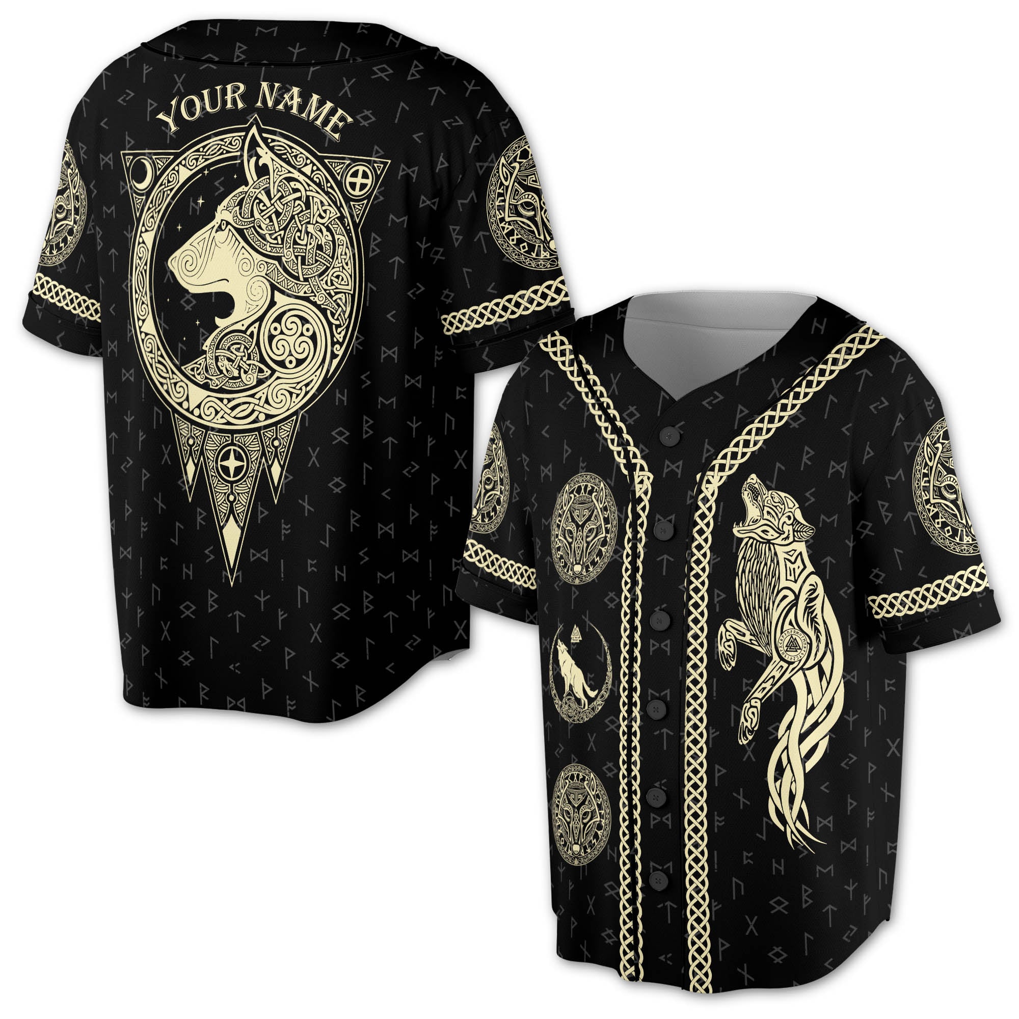 Wolf Sons of Odin Valhalla Await 3D Baseball Jersey Size S-5XL