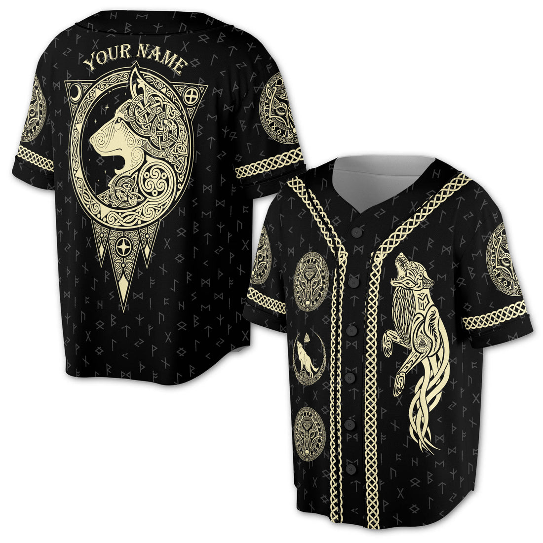Wolf Sons of Odin Valhalla Await 3D Baseball Jersey Size S-5XL