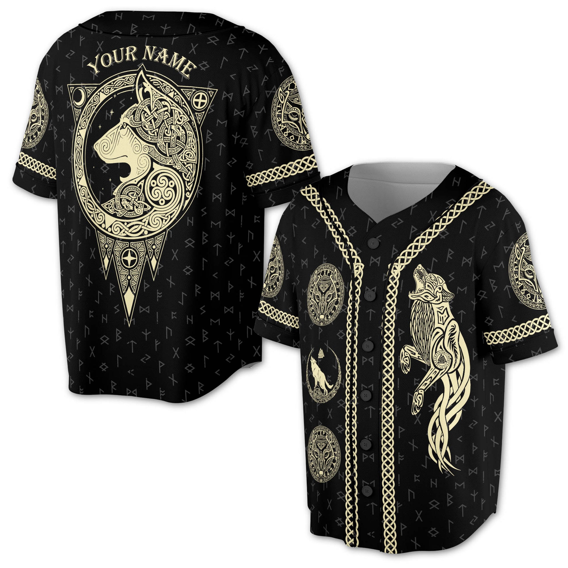 Wolf Sons of Odin Valhalla Await 3D Baseball Jersey Size S-5XL
