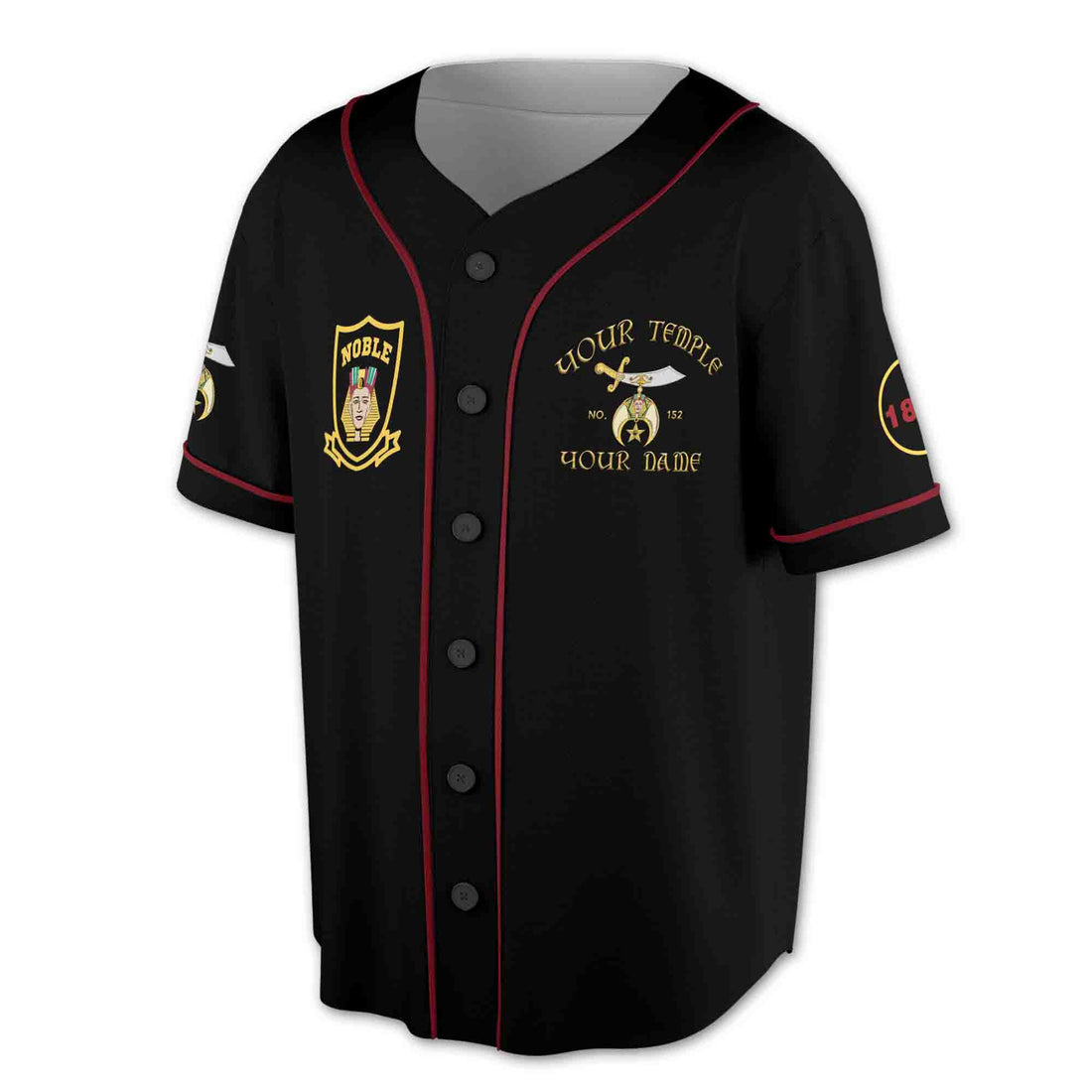 Temple Nobles Mystic Shrine Custom Baseball Jersey Shirt S-5XL
