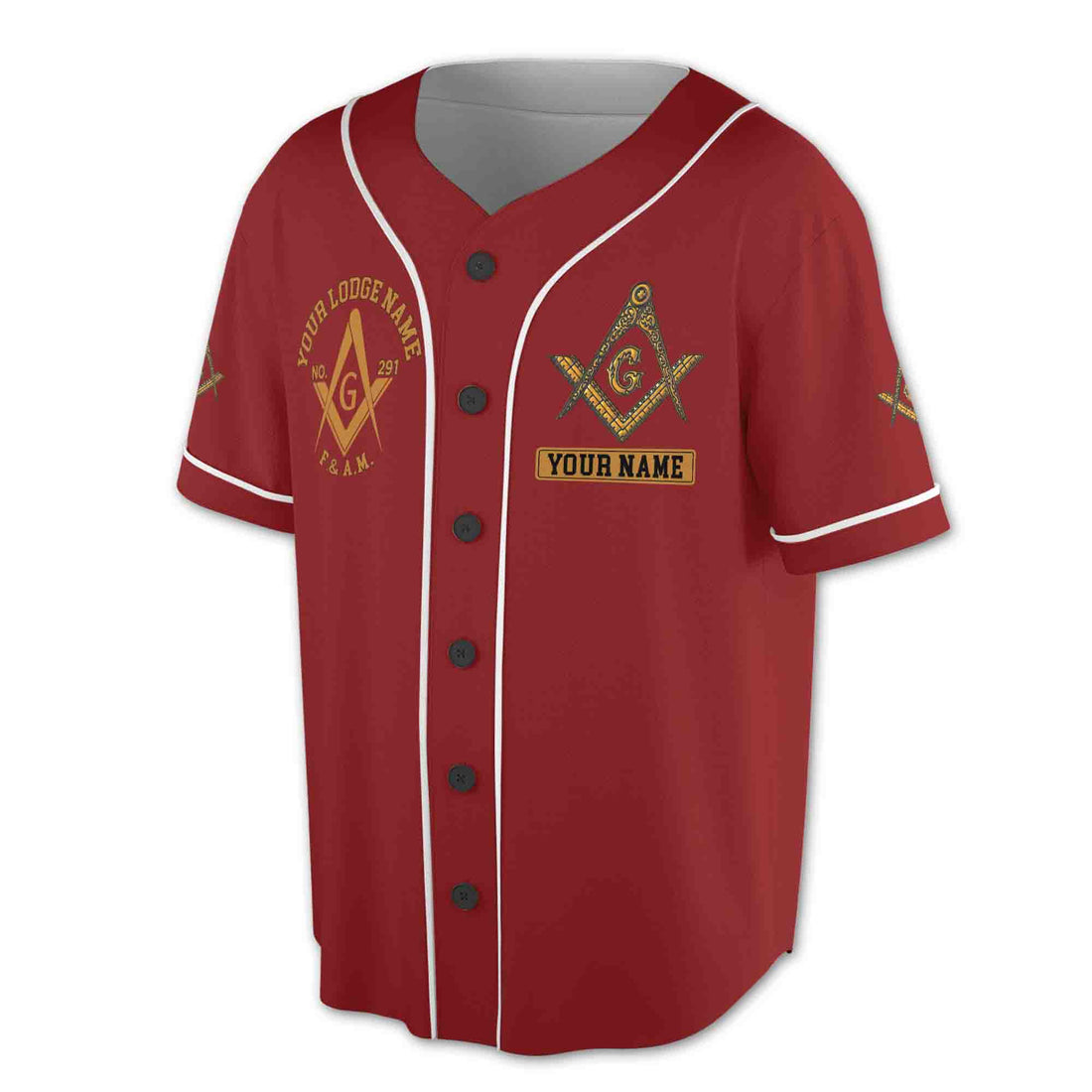Customize Freemason Lodge Name, Number, Name Custom Baseball Jersey S-5XL