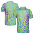 Custom Name Rainbow Leopard Golf Men's Polo Shirt S-5XL