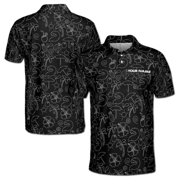 Custom Name Summertime Funny Pattern Golf Men's Polo Shirt S-5XL