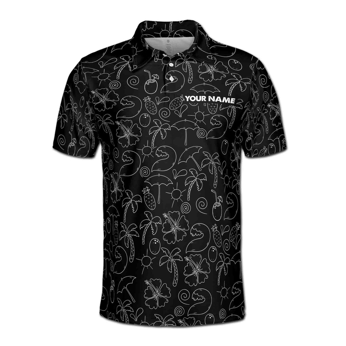 Custom Name Summertime Funny Pattern Golf Men's Polo Shirt S-5XL