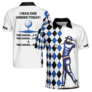 Customize Name I Was One Under Today One Under A Tree Golf Team Men's Polo Shirts S-5XL