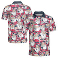 Golf Custom Funny Xmas Cartoon Santa Claus Christmas Men's Polo Shirt S-5XL