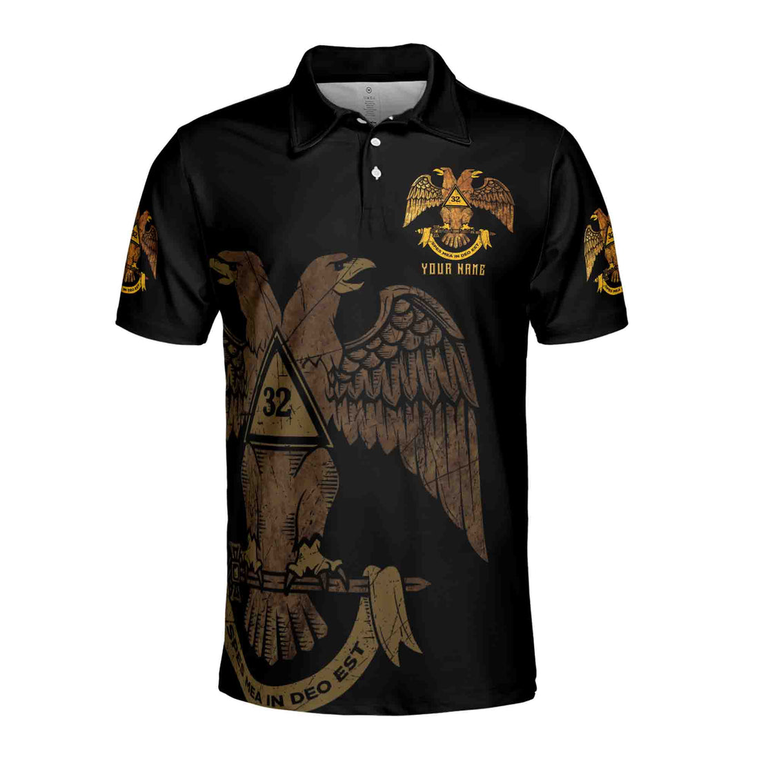 Custom Scottish Rite 32 Degree Emblem Masonic Men's Polo Shirt S-5XL