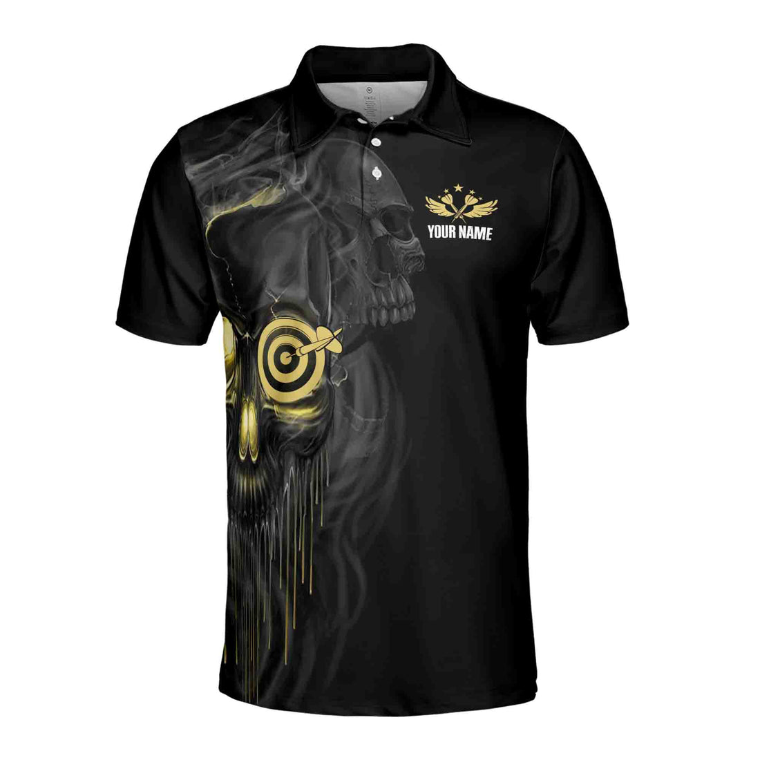 Custom Darts Name Skull Shut Up and Throw Men's 3D Men's Polo Shirt Size S-5XL