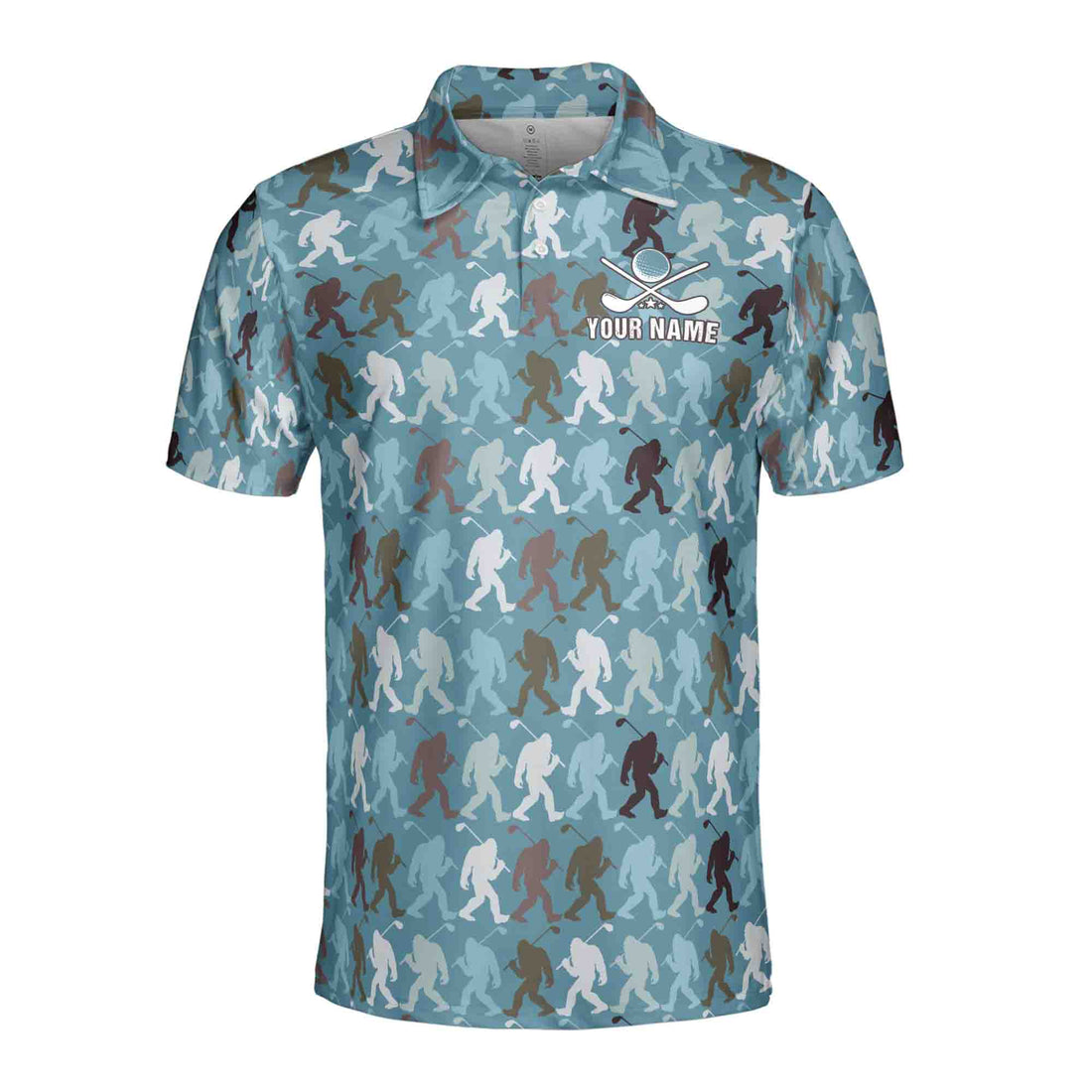 Bigfoot Silhouette Golf Pattern Custom Golf Men's Polo Shirt S-5XL